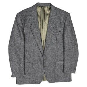 Christian Dumaas Tweed Blazer Mommers England Fabric Grey Wool Sport Coat 48T